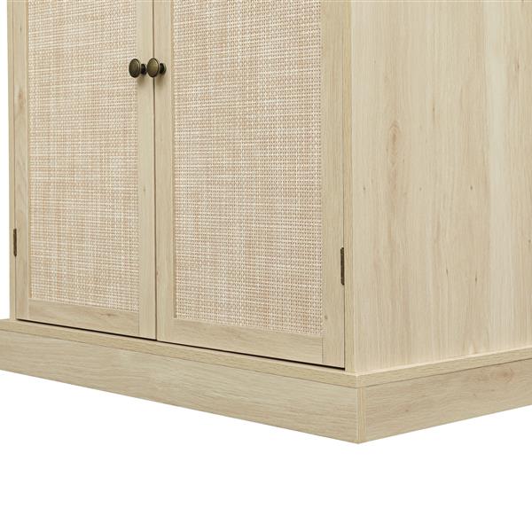 4 Door Cabinet with 1 Drawer, with 4 Adjustable Inner Shelves, Storage Cabinet