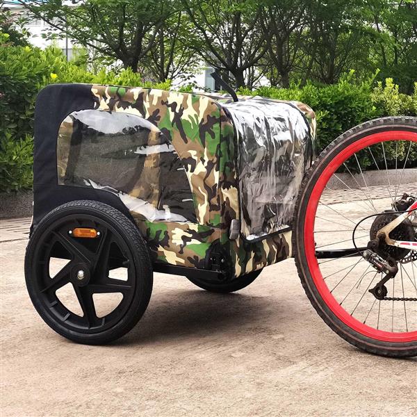 Camouflage Foldable Bicycle Trailer Bike Trailer for Camping Pet Dog Cat Luggage Carry