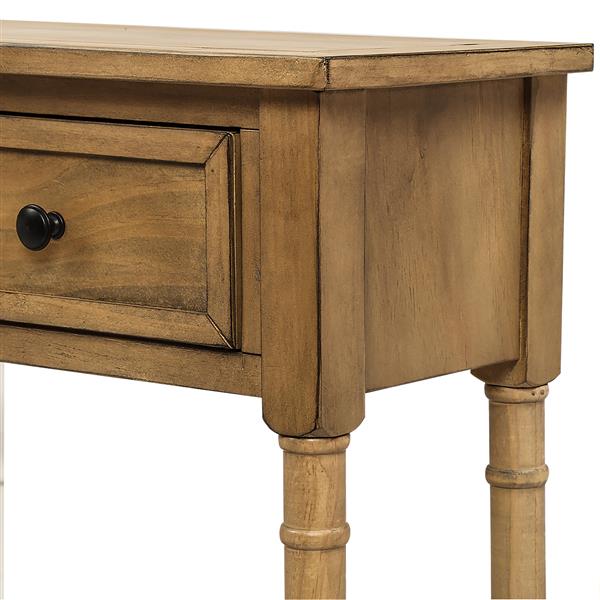 Console Table Sofa Table Easy Assembly with Two Storage Drawers and Bottom Shelf for Living Room, Entryway (Old Pine)