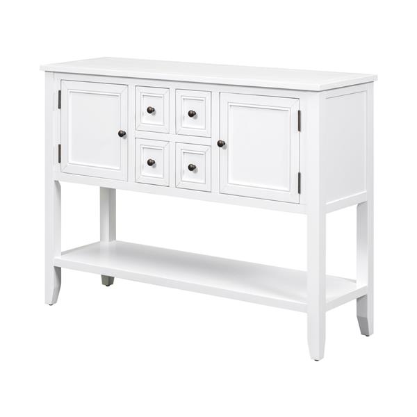 Cambridge Series  Ample Storage Vintage Console Table with Four Small Drawers and Bottom Shelf for Living Rooms, Entrances and Kitchens