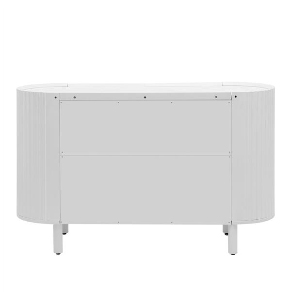 Curved Design Light Luxury Sideboard with Adjustable Shelves,Suitable for Living Room,Study and Entrance