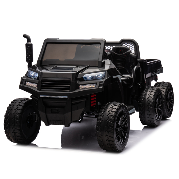 24V 2-Seater UTV-XXL Ride On Truck with Dump Bed for kid,Ride On 4WD UTV with 6 Wheels,Foam Tires, Suitable for Off-Roading,remote control,Three-Point Safety Harness