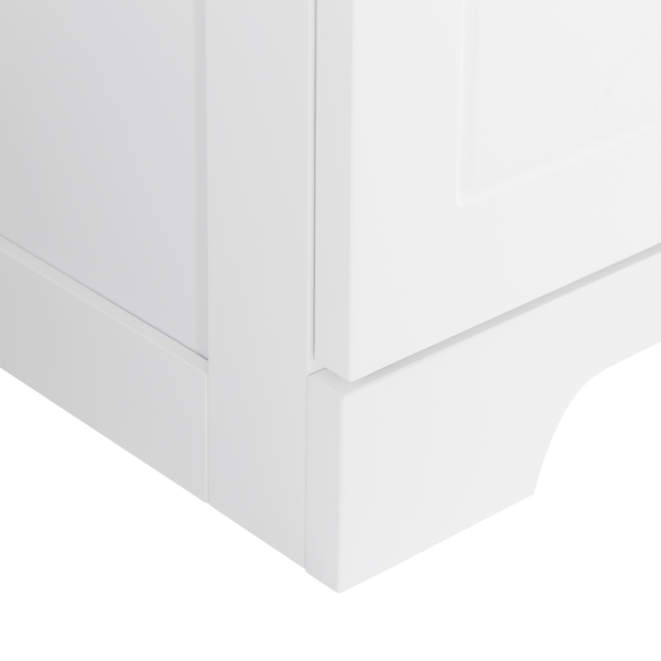 Tall Bathroom Cabinet with Four Doors, Large Storage Space Open Shelve, Upper Storage Cabinet, White 