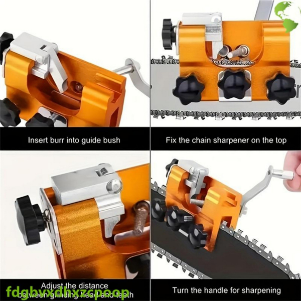 1pc Chain saw sharpener, chain saw sharpener, portable hand crank chain saw sharpener, suitable for all types of chain saws