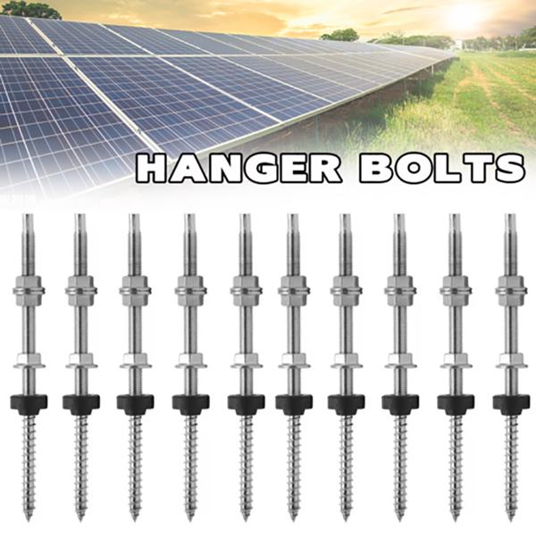 Stockschrauben M10 mit EPDM und Sperrzahnmutter + Adapter A2 Solar, Photovoltaik