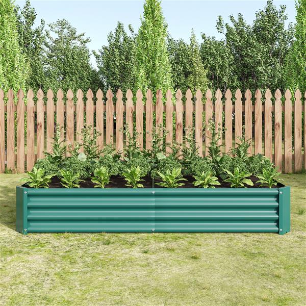 Raised Garden Bed Outdoor, 6×3×1ft , Metal Raised  Rectangle Planter Beds for Plants, Vegetables, and Flowers - Green