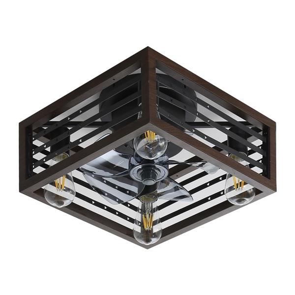 18inch Caged Ceiling Fan with Lights Remote Control for APP