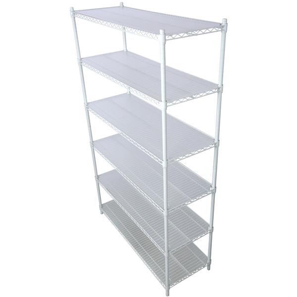 6 Tier 6000lbs Capacity NSF Metal Shelf Wire Shelving Unit, Heavy Duty Adjustable Storage Rack with Wheels & Shelf Liners for Commercial Grade Utility Steel Storage Rack, white - 84"H x 48"L x 20"D