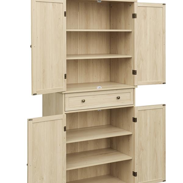 4 Door Cabinet with 1 Drawer, with 4 Adjustable Inner Shelves, Storage Cabinet