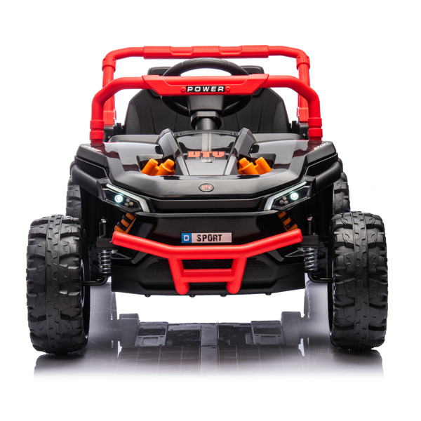 24V Kids Ride On UTV,Electric Toy For Kids w/Parents Remote Control,Four Wheel suspension,Low Start,Adjustable speed,Multimedia player,Early Education,Bluetooth,Rear storage space for kids aged 3+.