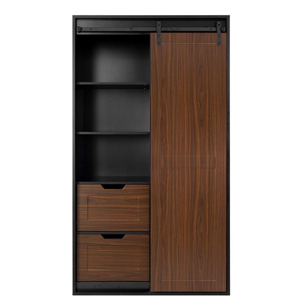 71-inch closets,large closetslaundry cabinets,Plastic suction process,farmslide barndoors,saveopenspace,brand hardware,silent slide,can be used for the bedroom,cloakroom,livingRoom,color:black +brown