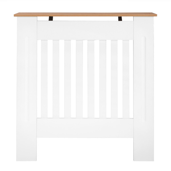 Cache-radiateur Conception traditionnelle simple ventilée Motif à rayures verticales en panneau MDF E1, Blanc, S