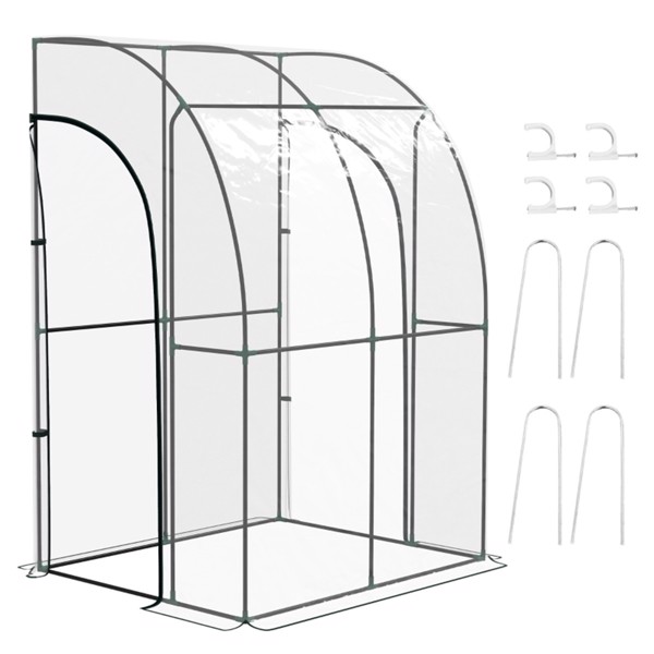 Walk-In Lean to Wall Tunnel Greenhouse 