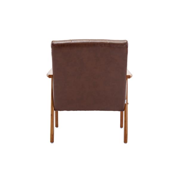 Leisure Chair with Solid Wood Armrest and Feet, Mid-Century Modern Accent chair, for Living Room Bedroom Studio chair