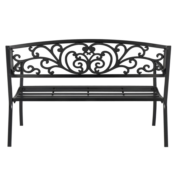 50" Iron Outdoor Courtyard Decoration Park Leisure Bench