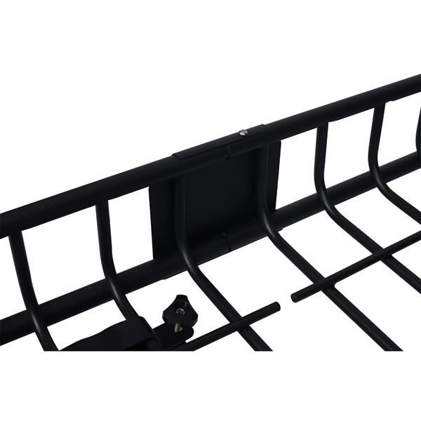 Rooftop Cargo Carrier Basket Motoring Roof Rack,Top Mount Roof Rack 64" black steel