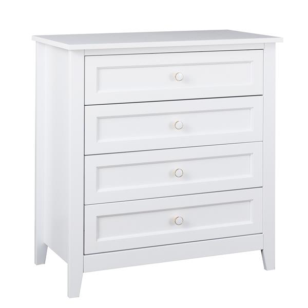 Solid Wood spray-painted drawer dresser bar,buffet tableware cabinet lockers buffet server console table lockers, retro round handle, applicable to the dining room, living room,kitchen corridor,white