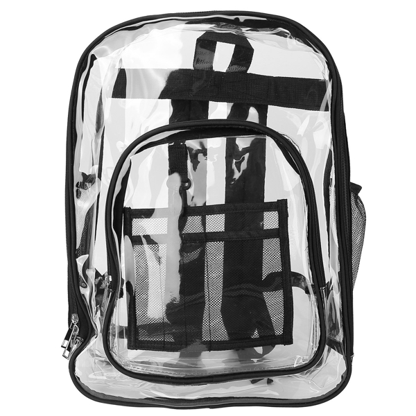 Large Clear Backpack For School Bookbag Heavy Duty Transparent Backpack Clear Backpack Heavy Duty Transparent Book Bag Waterproof PVC Clear Backpack 5.3Gal with Reinforced Strap for College Workplace