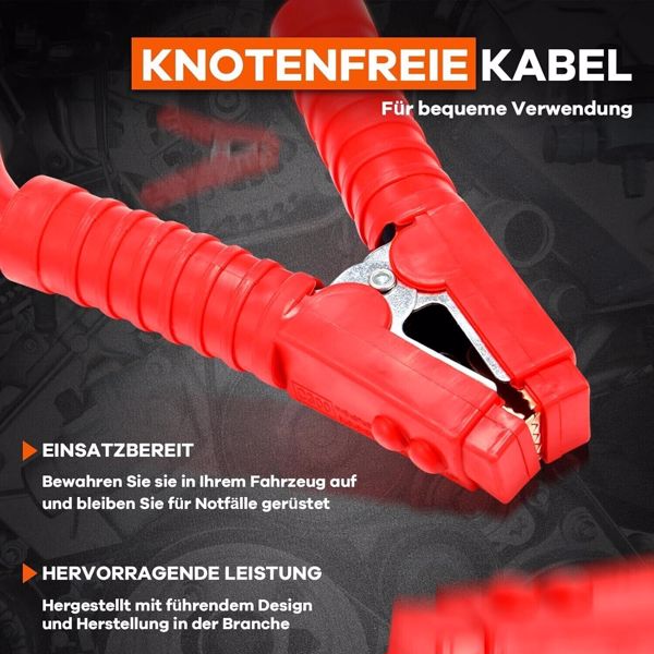 6M 50MM² 3000AMP STARTHILFEKABEL ÜBERBRÜCKUNGSKABEL LKW PKW KFZ-STARTERKABEL SET