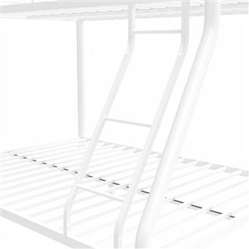 Metal Bunk Bed Twin Over Full Size with Removable Stairs, Heavy Duty Sturdy Frame with 12\\" Under-Bed Storage for Teen & Adults, Teens, No Box Spring Needed, White