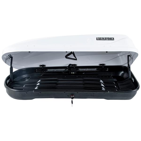 Hard Shell Roof CarCarrier with Security Keys, Roof Box, CarBox, 56 (L) x 30 (W) x 13.7(H) Inches, 13 Cubic Feet (Tool-Free Install), WHITE