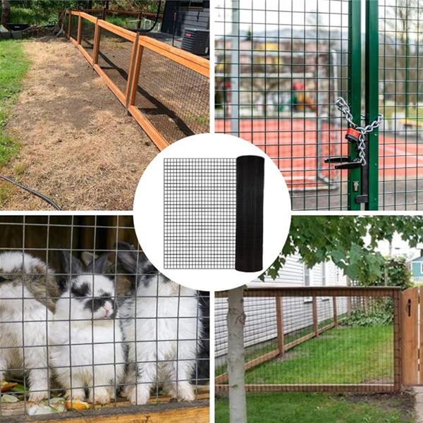 48 inch×50 ft Black Vinyl Coated Hardware Cloth, 19 Gauge 1/2 inch Black PVC Hardware Cloth, Black Welded Wire Fence Supports Poultry-Netting Cage-Home Improvement and Chicken Coop