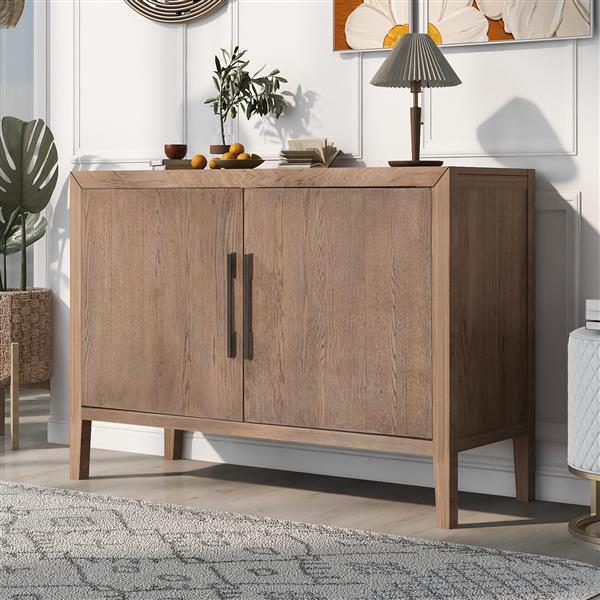 Storage Cabinet Sideboard Wooden Cabinet with 2 Metal handles and 2 Doors for Hallway, Entryway, Living Room