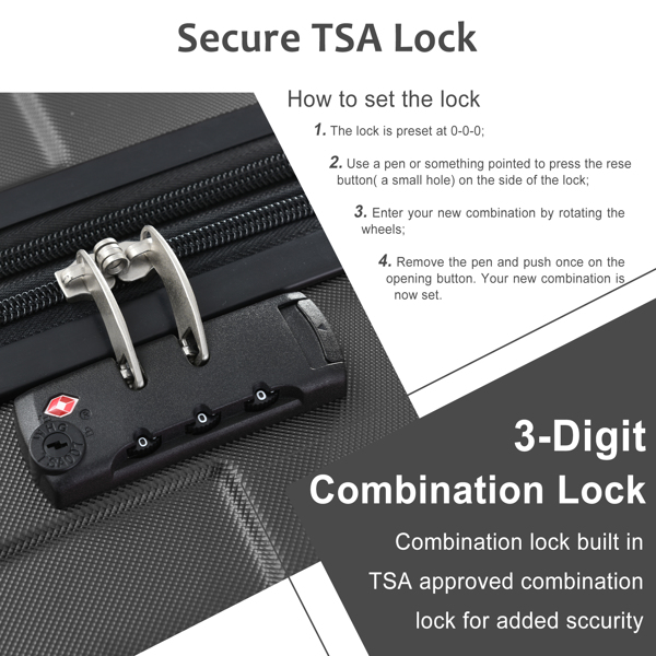 Hardshell Luggage Spinner Suitcase with TSA Lock Lightweight Expandable 24'' (Single Luggage)