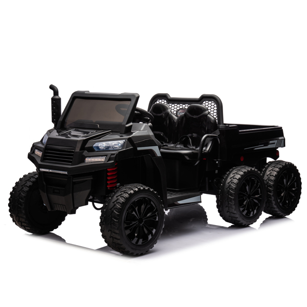 24V 2-Seater UTV-XXL Ride On Truck with Dump Bed for kid,Ride On 4WD UTV with 6 Wheels,Foam Tires, Suitable for Off-Roading,remote control,Three-Point Safety Harness