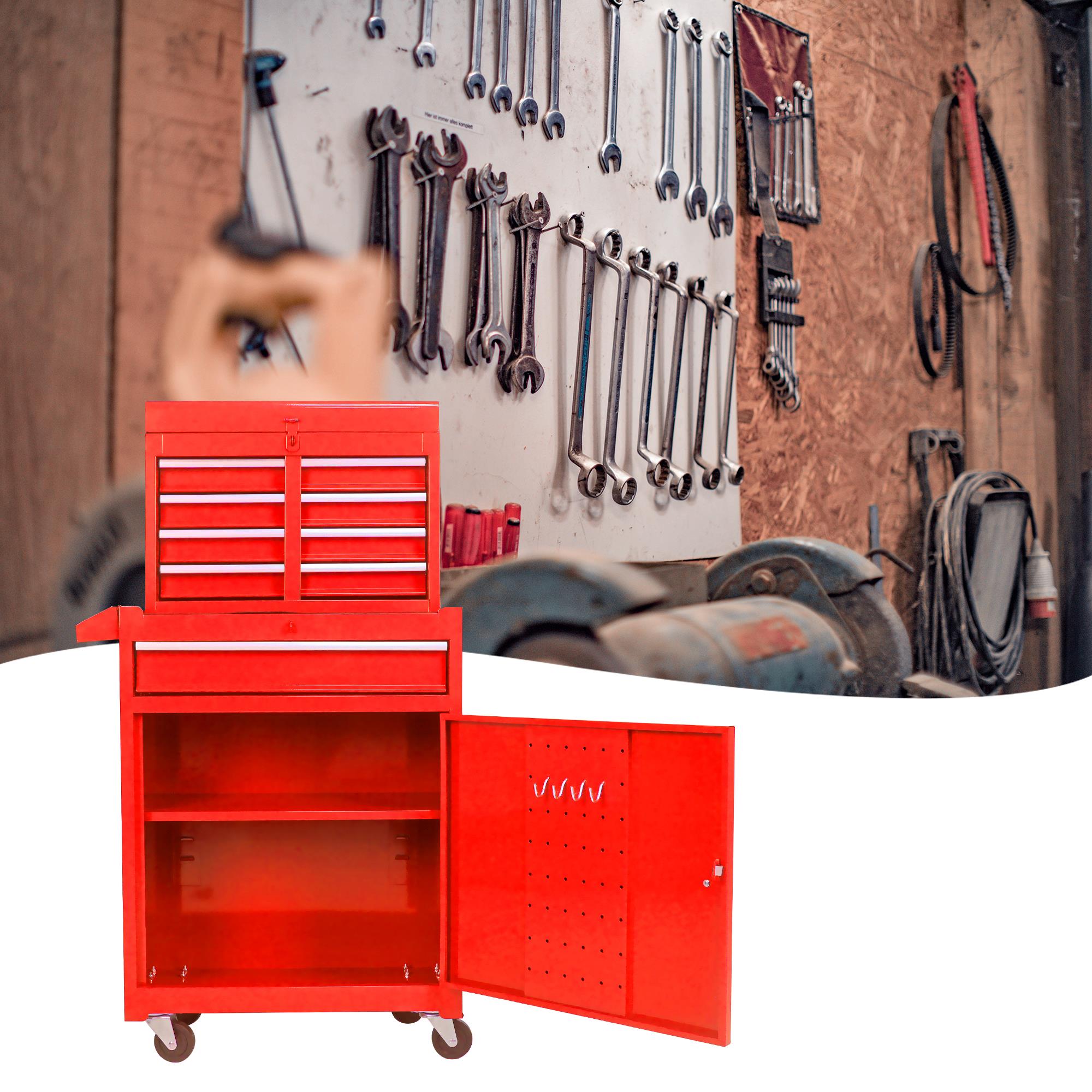 5-Drawer Rolling Tool Chest with Adjustable Cabinet Shelf view 2