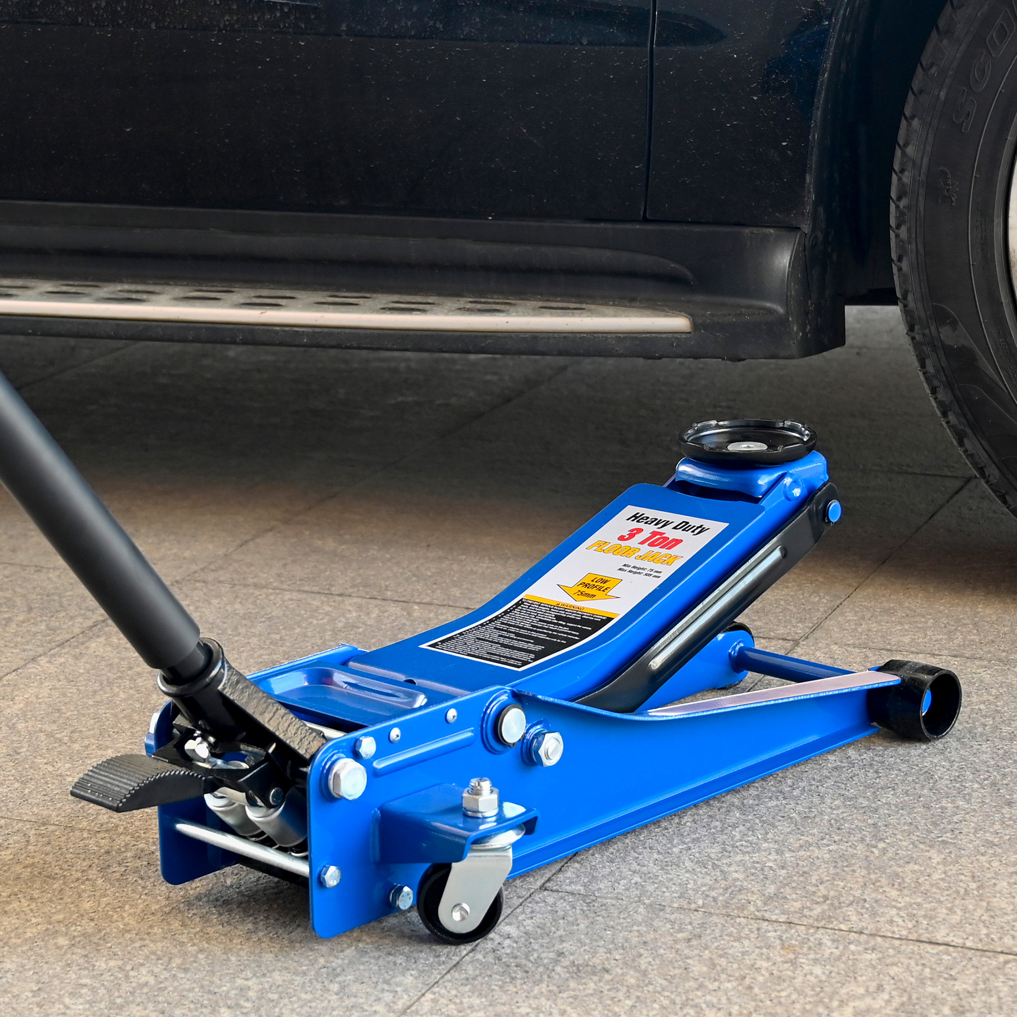 3T Heavy Duty Horizontal Double Pump Floor Jack Foot Model view 5