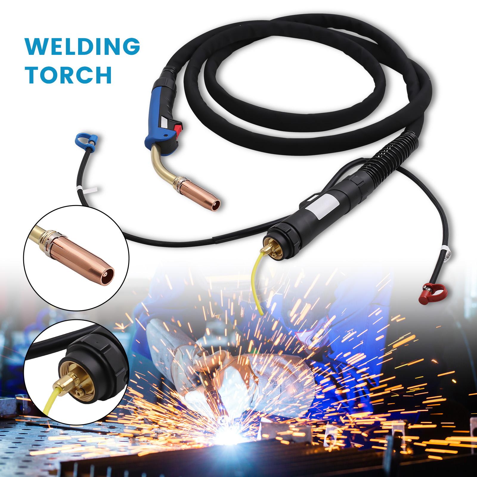 welding torch hose package MIG MAG 550A hose package 4M water-cooled view 1