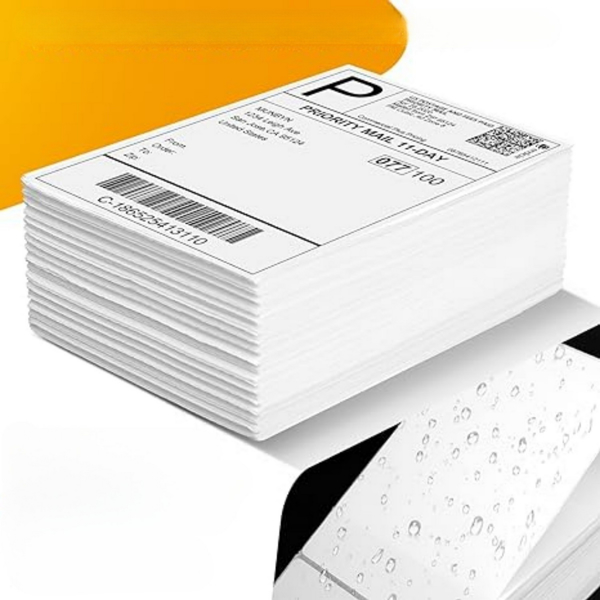 4 "X6" direct hot transport labels (2000 4x6 fan-shaped folding labels) - permanent adhesive shipping labels - commercial grade, 500 sheets per stack, a total of 4 stacks=2000 sheets