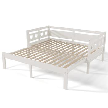 Twin Extending Daybed with Trundle, Wooden Daybed, White