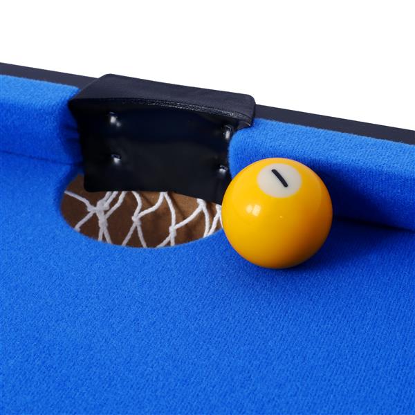 5-in-1 Multi-Game Table - Billiards, Push Hockey, Foosball, Ping Pong, and Basketball black/blue