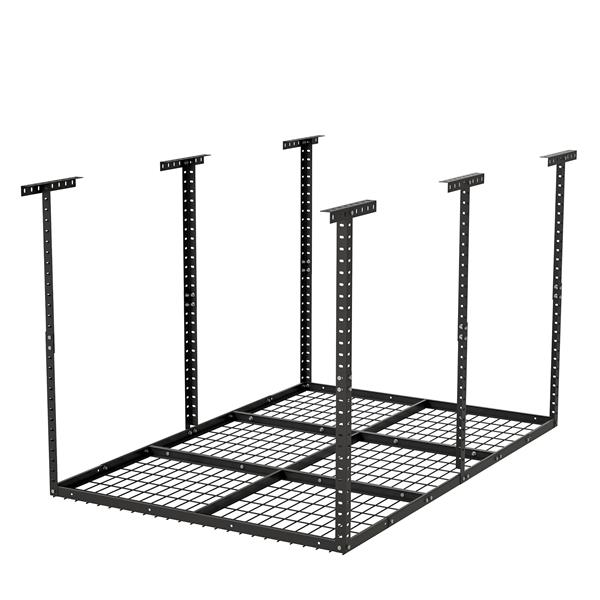 4x6ft Overhead Garage Storage Rack,Adjustable Garage Storage Organization Systerm,Heavy Duty Metal Garage Ceiling Storage Racks,560lbs Weight Capacity,Black