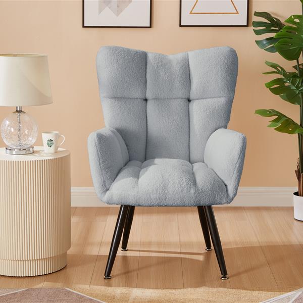 Modern Single Sofa Armchair with High Backrest Comfy Reading Chair for Small Spaces/Living Room/Bedroom/Apartment (COLOR:BLUE)