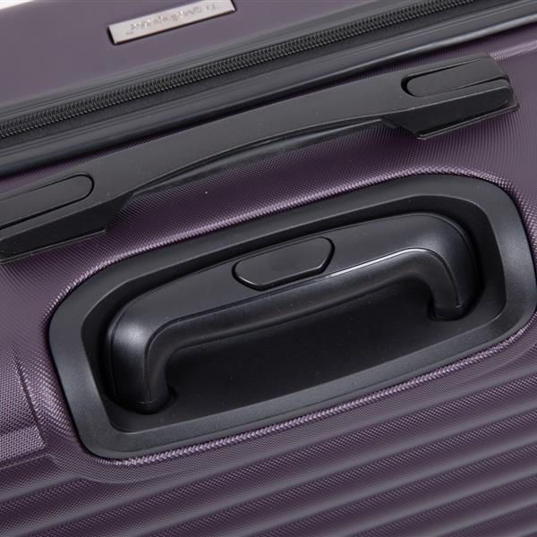 3 Piece Luggage Sets ABS Lightweight Suitcase with Two Hooks, Spinner Wheels, TSA Lock, (20/24/28) PURPLE