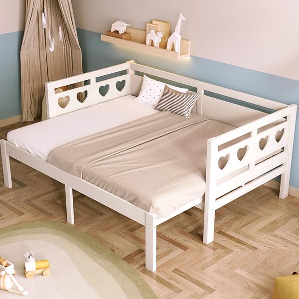 Twin Extending Daybed with Trundle, Wooden Daybed, White