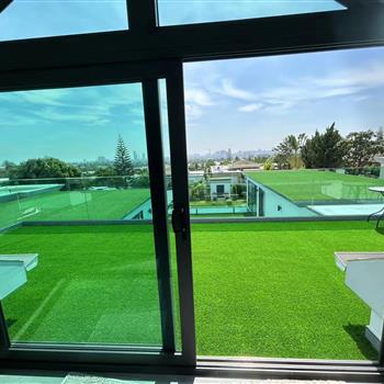 2FTX10FT Outdoor Artificial Grass Runner Rug, Thick Realistic Fake Grass Roll Decor Patio Balcony Garden Lawn, Dog Pets Turf Drain Mat, 1.38\\" Pile Height