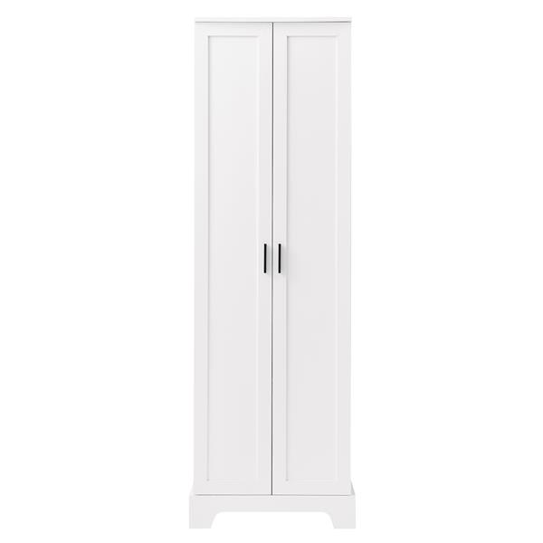 Storage Cabinet with Two Doors for Bathroom, Office, Adjustable Shelf, MDF Board, White