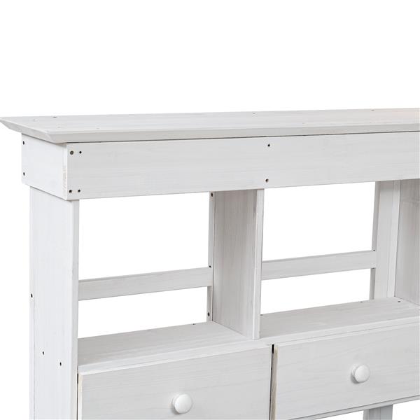 [Video Provided] Garden Potting Bench Table, Rustic and Sleek Design with Multiple Drawers and Shelves for Storage, White and Gray