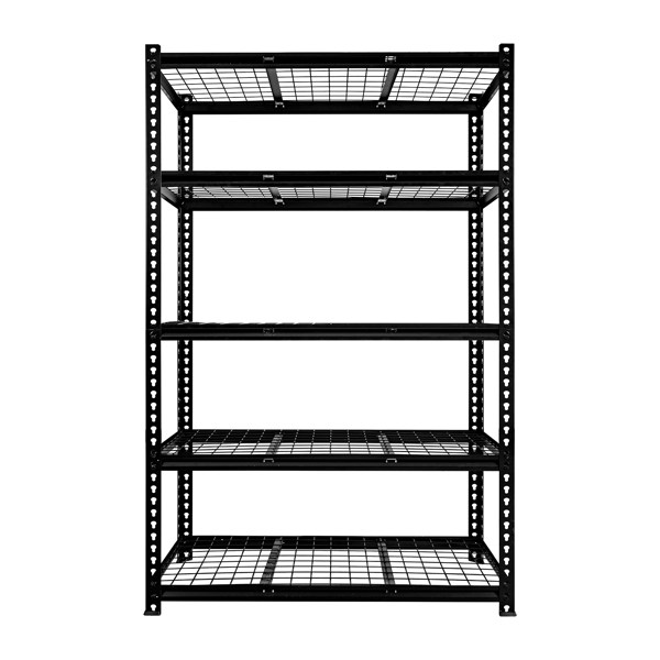 5-Tier  Adjustable Metal Shelving Unit ,Heavy Duty Garage Shelving,Storage Racks,Industrial Utility Shelf,47.2" W x 24 "D x 72''H, Black for Garage, Basement, Warehouse, Workshop,kitchen and so on.