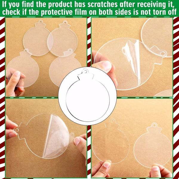 20PC Clear Christmas Baubles Perspex Acrylic Baubles DIY Craft Tree Decoration