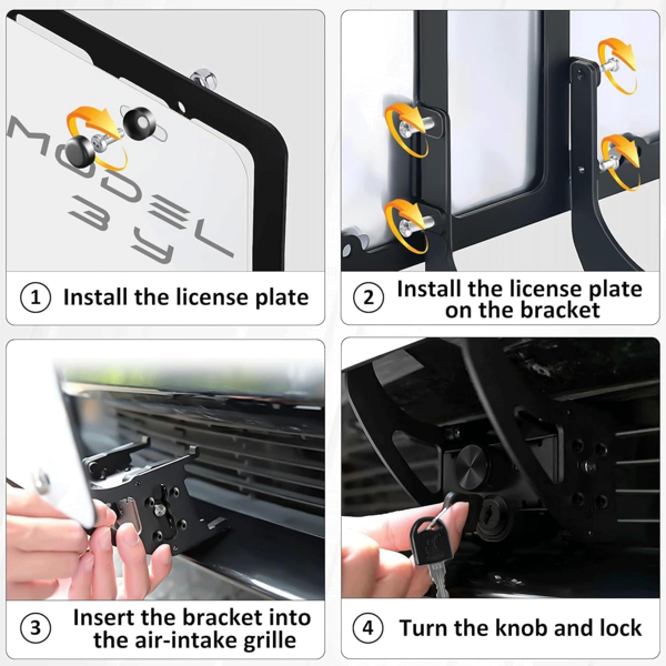 Model Y License Plate Frame for  Model Y Accessories Model Y Front License Plate Mount No Drill License Plate Holder