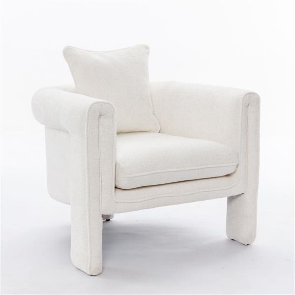 Modern Style Accent Chair Armchair for Living Room, Bedroom, Guest Room,Office, Ivory