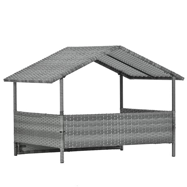 Dog Bed, Pet Bed, Pet Enclosures, Pet Outdoor Furniture, Pet Patio Furniture, Seasonal PE Wicker Pet Furniture, Dog Bed With Canopy