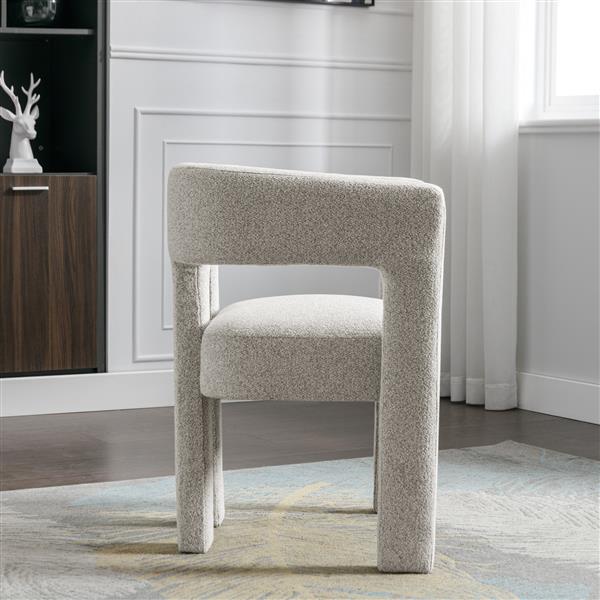 Contemporary Designed Fabric Upholstered Accent Chair Dining Chair for Living Room, Bedroom, Dining Room, Gray