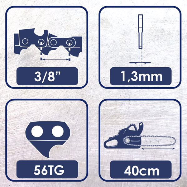 Sägekette 52/64 TG 3/8 P 1,3mm für Makita Einhell Dolmar Ikra Kette Bosch DE