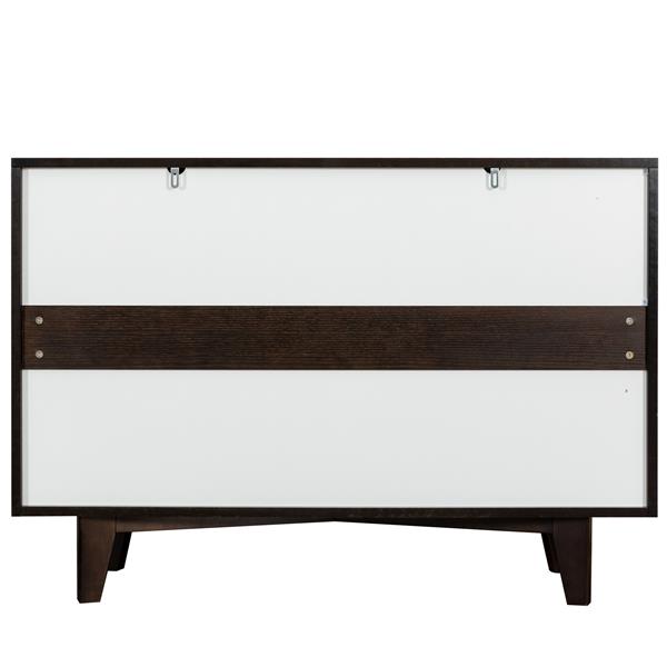 Solid Wood spray-painted drawer dresser bar,buffet tableware cabinet lockers buffet server console table lockers, retro round handle, applicable to the dining room, living room,kitchen corridor auburn